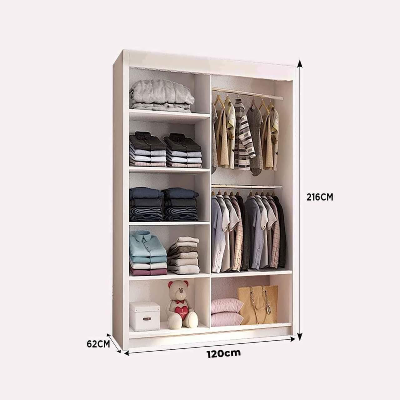 Lyon Modern Mirror Sliding Door Wardrobe – Space Saving Storage in Multiple Colours