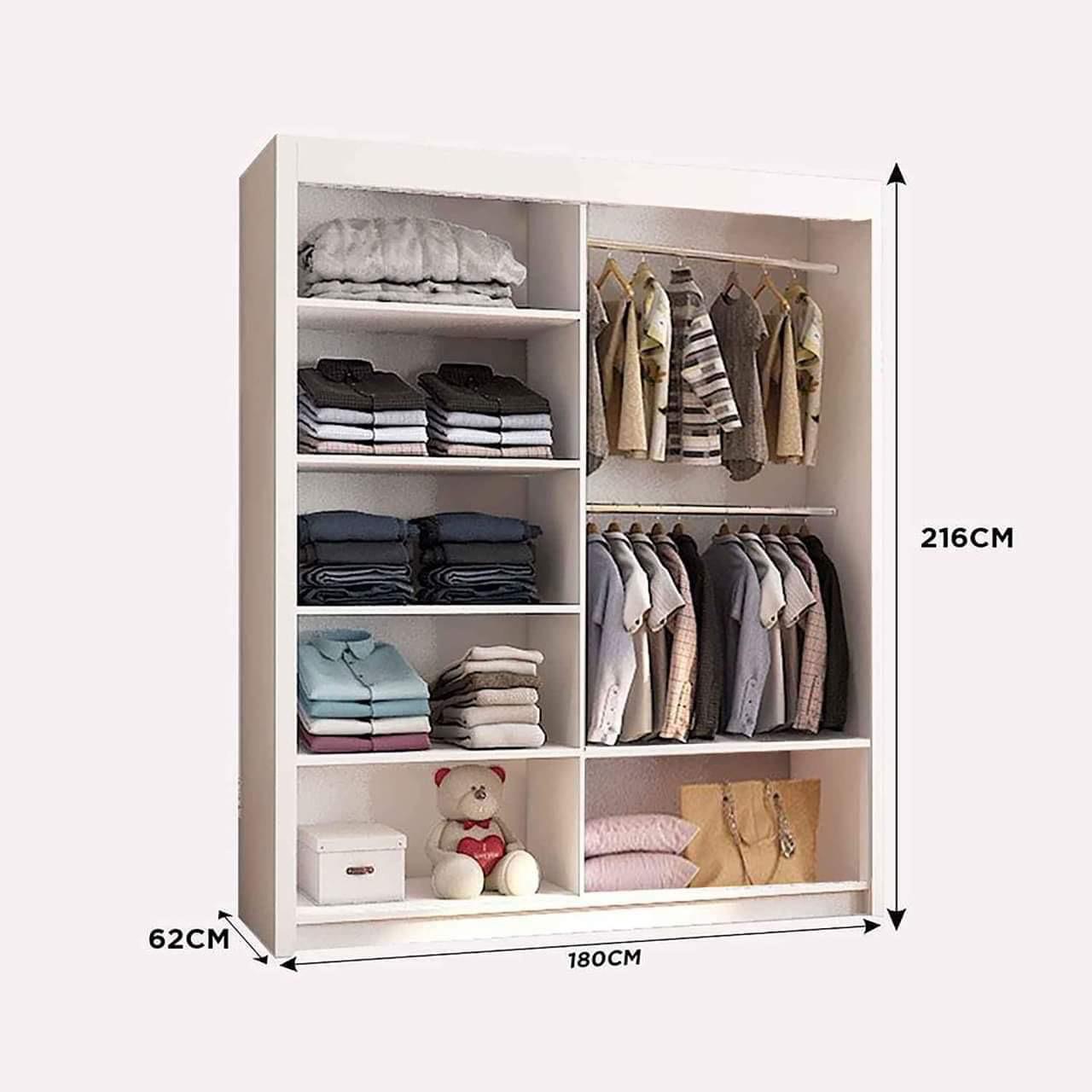 Oslo Wardrobe with Sliding Mirror Doors – Space-Saving Bedroom Storage Unit