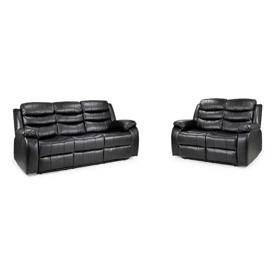 Roma Recliner Sofa Set in Air Leather – 3+2+1 Seater with Cup Holders