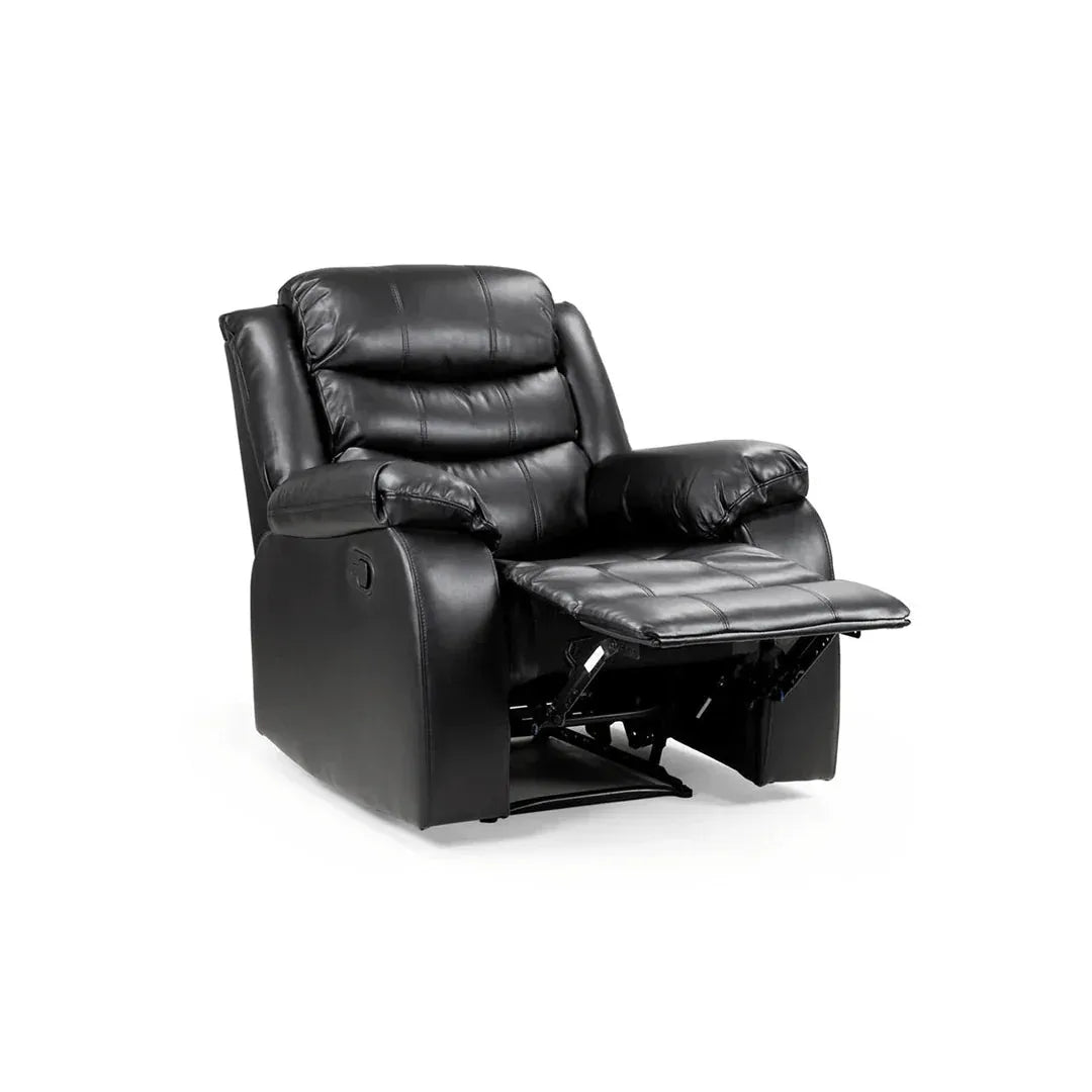 Roma Recliner Sofa Set in Air Leather – 3+2+1 Seater with Cup Holders