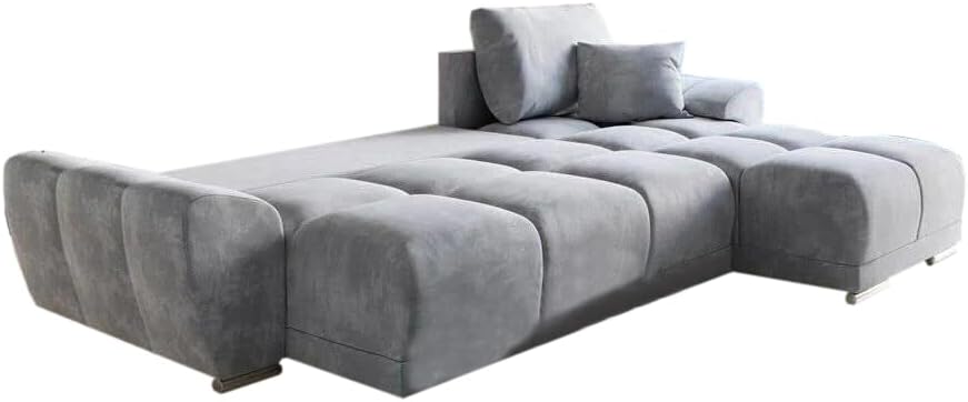 Enzo Corner Grey Left And Right Arm Sofa Bed With Storage