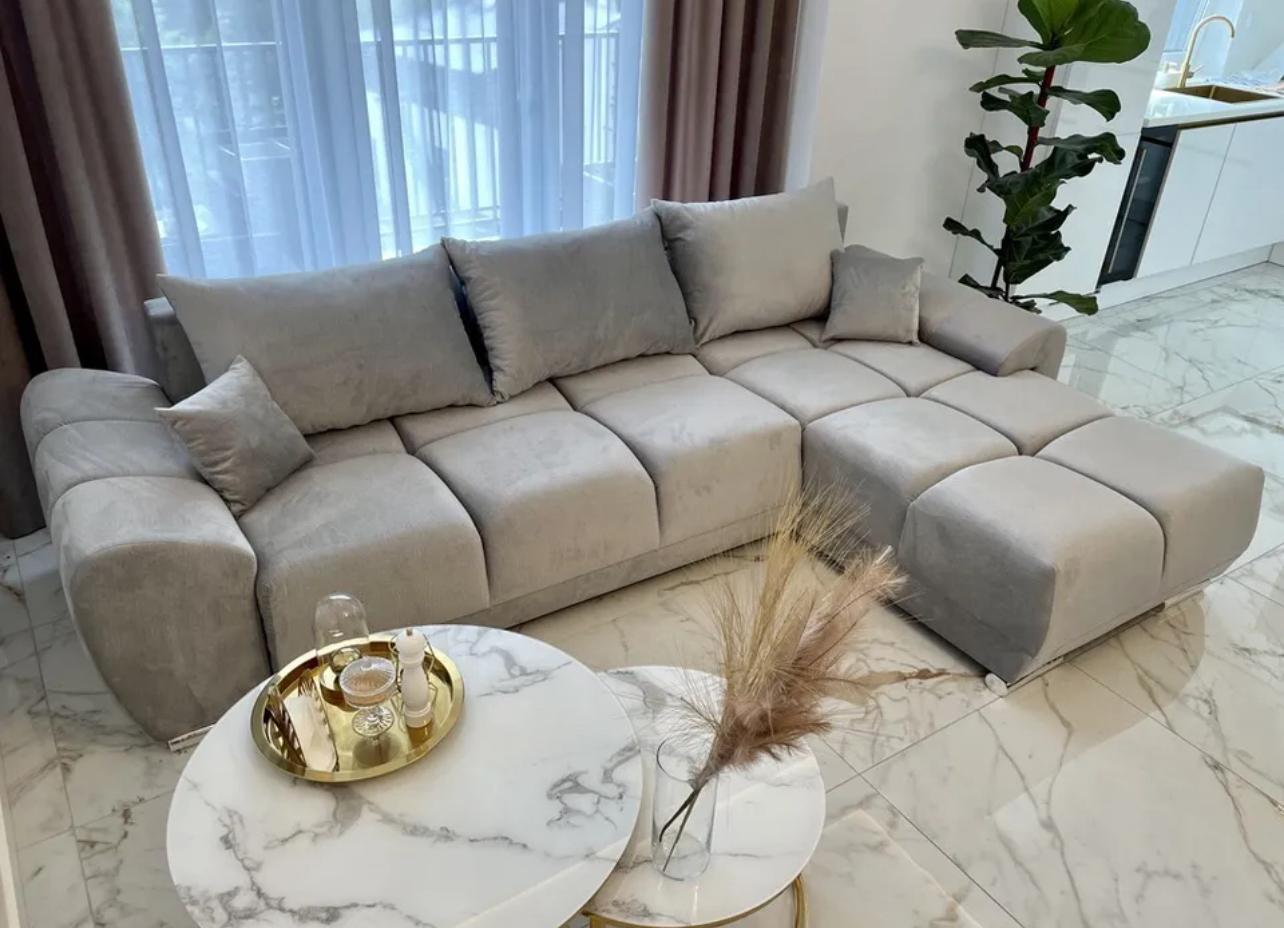 Enzo Corner Grey Left And Right Arm Sofa Bed With Storage