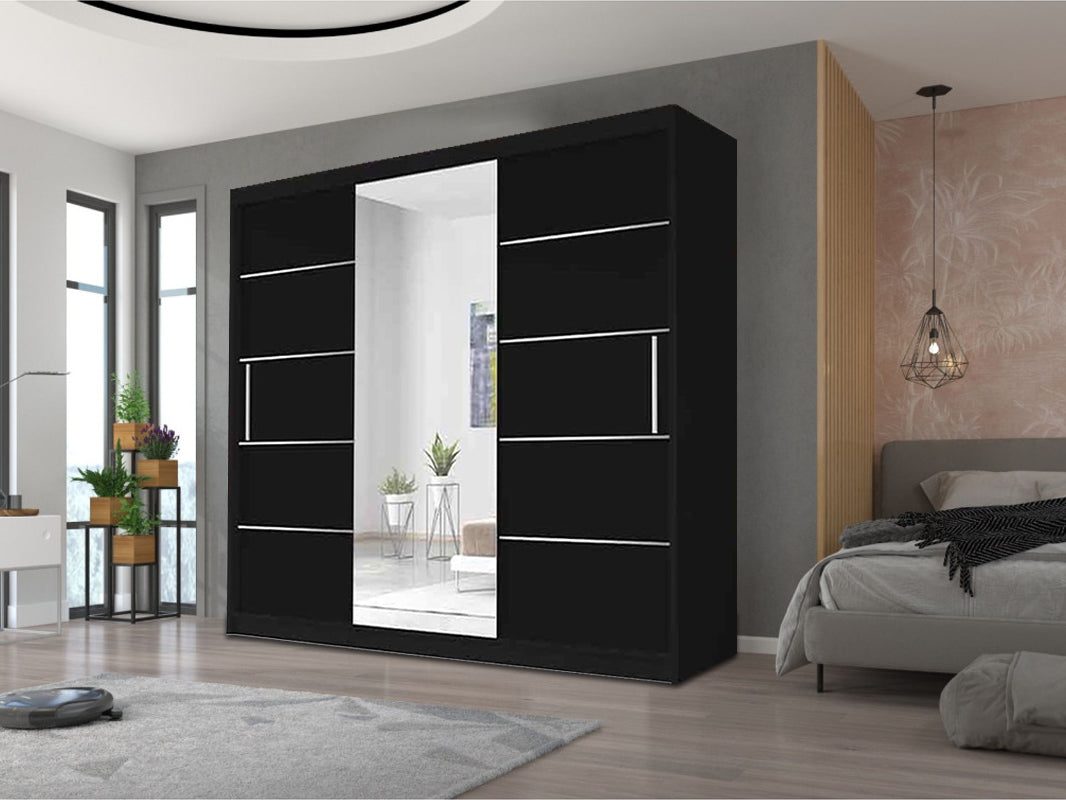 Oslo Wardrobe with Sliding Mirror Doors – Space-Saving Bedroom Storage Unit