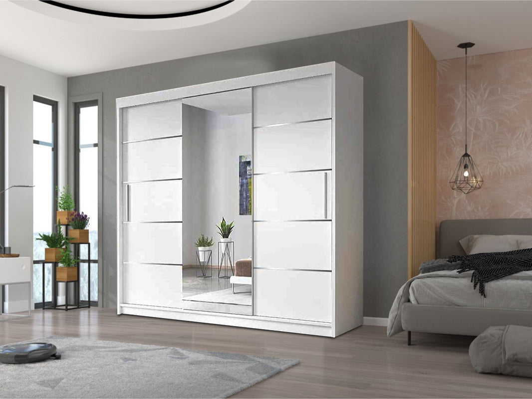 Oslo Wardrobe with Sliding Mirror Doors – Space-Saving Bedroom Storage Unit