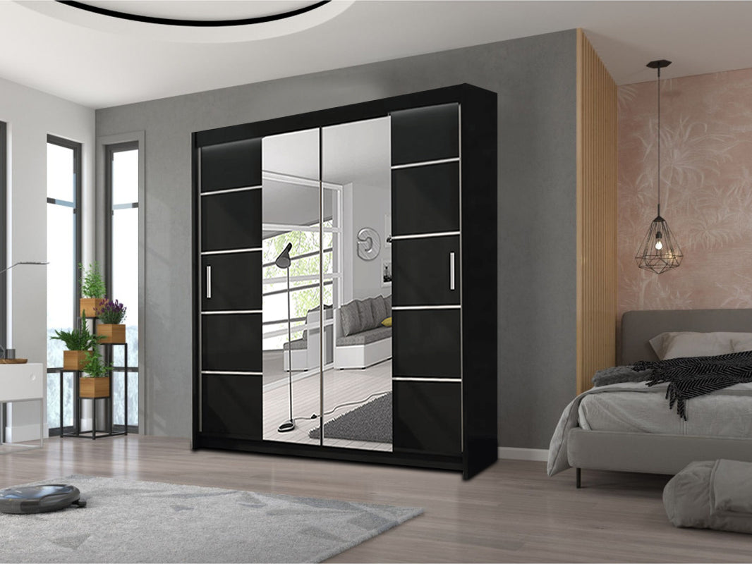 Oslo Wardrobe with Sliding Mirror Doors – Space-Saving Bedroom Storage Unit