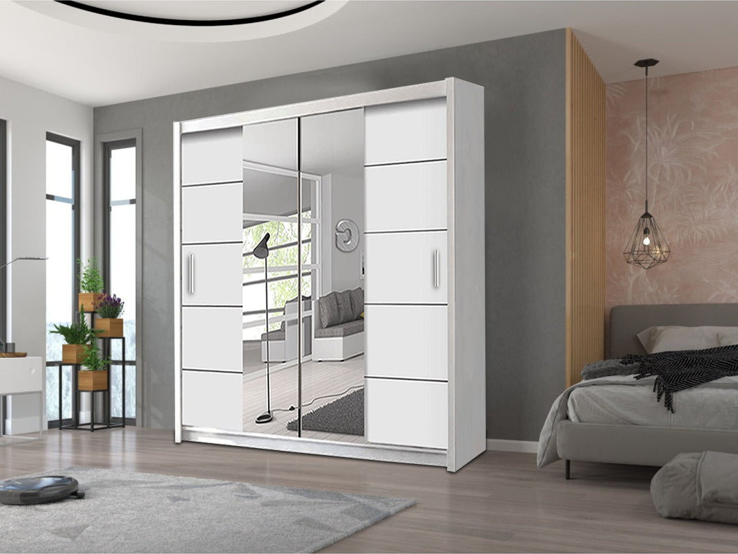 Oslo Wardrobe with Sliding Mirror Doors – Space-Saving Bedroom Storage Unit