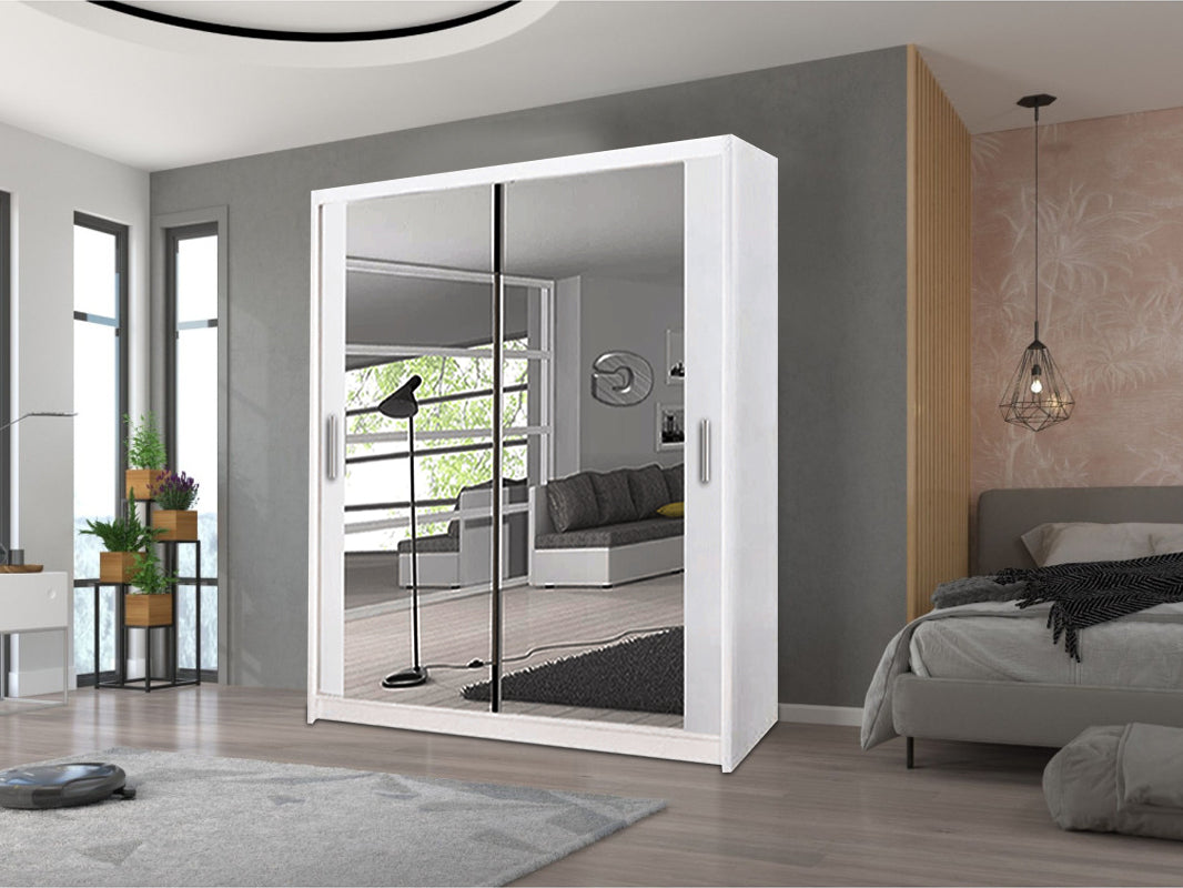 Milan Sliding Mirror Wardrobe – Modern 2 & 3 Door Options with Full-Length Mirrors, Smart Storage & Elegant Finish